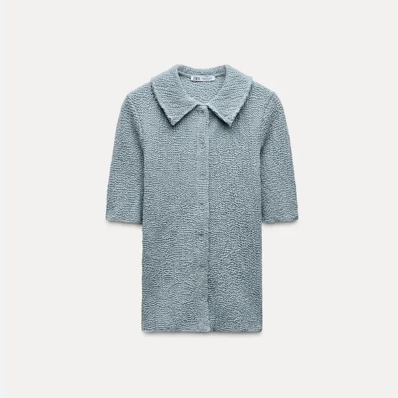 Zara Women's Light Blue Button Down Shirt - Picture 2 of 3